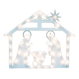 Decoracin De Silueta De Ventana De Navidad Con Luz Blanca De