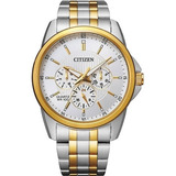 Reloj Citizen 61345 Quartz Ag8344-57b  Hombre Acero Fechador