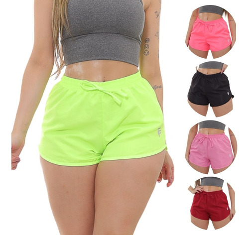 Kit 5 Short Feminino Bermuda Moda Praia Tactel Confortável