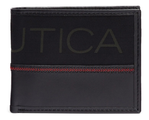 Nautica Billetera Cartera De Piel Café Bifold Bloqueo Rfid