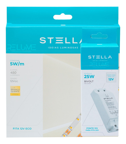 Fita Led Profissional Eco 5w/m Ip20 12v Fonte Inclusa-stella