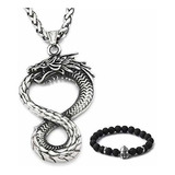 Cadena, Collar Para Hombr Vikingo Ouroboros Jormungand Acero