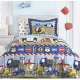 Dream Factory Trucks Tractors Cars Boys Juego De Cama De 5 P