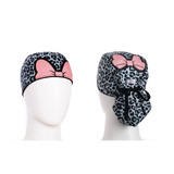 Gorros O Cofias Clínicos Quirúrgicos / Leopardo Moño Gris