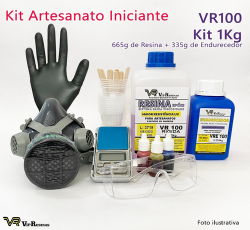 Kit Artesanato Iniciante Resina Vr100 1,0kg - Vip Resinas