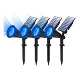 Azul Solar Focos, 4 Led Solar Paisaje Spot Luces Al Air...