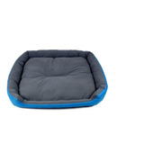 Cama Grande Para Perro Resistente Color Azul / Gris