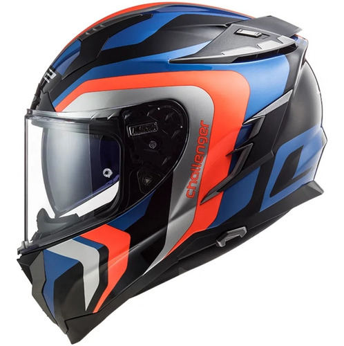 Casco Ls2 Ff327 Challenger Galactic Blue, Con Cierre De Pinlock Y Funda, Talla 60