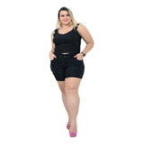 Bermuda Plus Size Short Femenino Bengaline Com Cinto