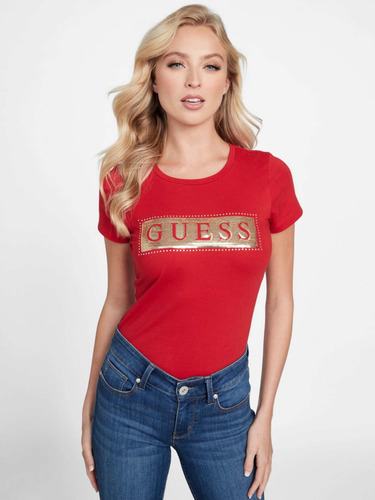 Polera Original Guess Steel Sequin Foil Tee