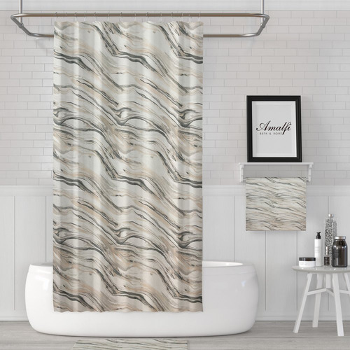 Cortina De Baño Teflon Antihongos Amalfi 301