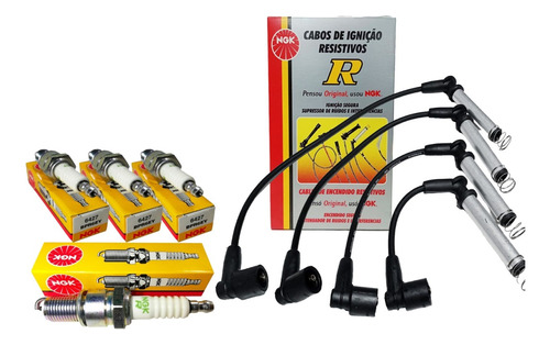 Kit Cables De Bujia + Bujias Ngk Chevr. Agile 1.4 8v 
