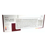 Teclado Ultra Delgado Usb Dblue 03-dbk756 Color Del Teclado Blanco