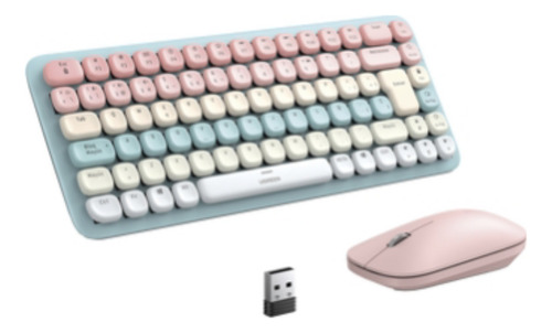 Paquete De Teclado Y Mouse Inalámbrico Ugreen Rosa