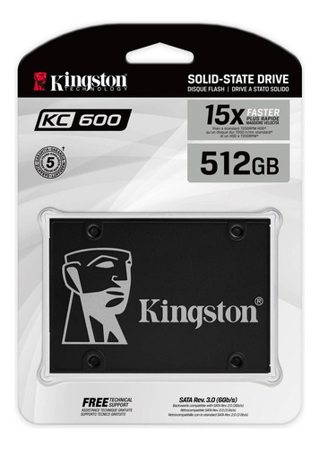 Disco Solido Ssd Kingston 512gb 2.5 Skc600 Color Gris Oscuro