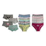 Kit Calcinhasasalgodão Infantil 6 Tradicional E 4 Boxer 