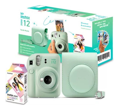 Kit Camera Instax Mini 12 +10 Filmes Foto Lançamento + Bolsa
