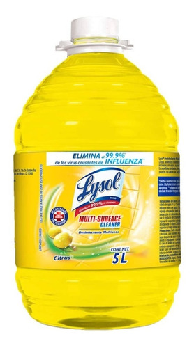 Limpiador Lysol Desinfectante Liquido 5 L Elimina 99% Virus