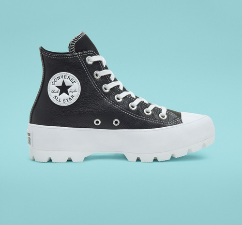 Tenis Mujer Lugged Piel Plataforma Chuck Taylor All Star Neg