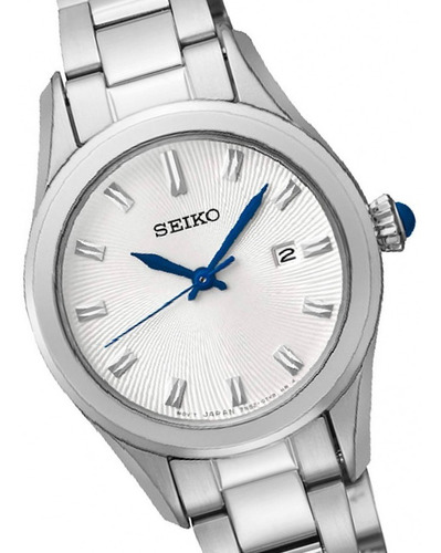 Reloj Seiko Sxdf67p1 Dama 100% Acero Cristal Duro 50m Gemma