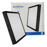 Painel Plafon Quadrado Sobrepor 18w Preto Branco Frio 6500k