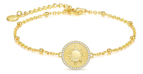 Cde Pulseras De Sol Para Mujeres Y Niñas, Plata De Ley 925.