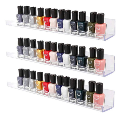 30 Prateleira Cristal Expositor Esmalte Organizador Manicure