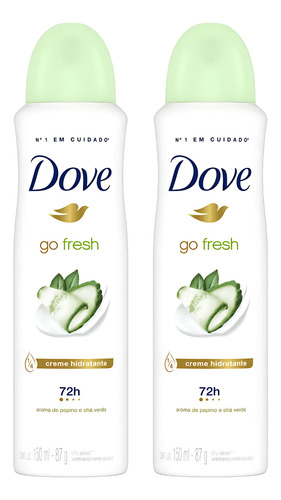 Kit 2 Desodorante Dove Feminino Pepino E Chá Verde 150ml