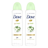 Kit 2 Desodorante Dove Feminino Pepino E Chá Verde 150ml