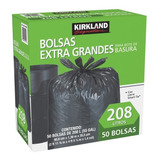Bolsa Negra Extra Grande Para Basura Kirkland 208 Lts, 50 Pz