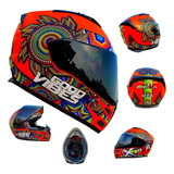 Casco Moto Rojo Mandala Edge Deportivo Certificado Cerrado