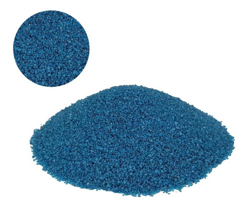 Areia Resinada Decorativa P/ Aquários E Lagos Azul 1kg
