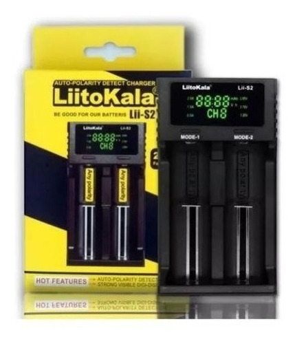 Carregador Liitokala Lii S2 Vape Bateria 18650 C/fonte 5v