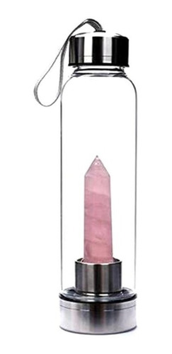 Termo Con Cristales De Cuarzo Botella De Vidrio Con Estuche