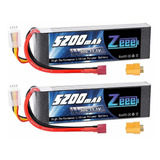 2 Baterias Lipo Zeee 11.1v 50c 5200mah 3s Con Deans Y Xt60 C