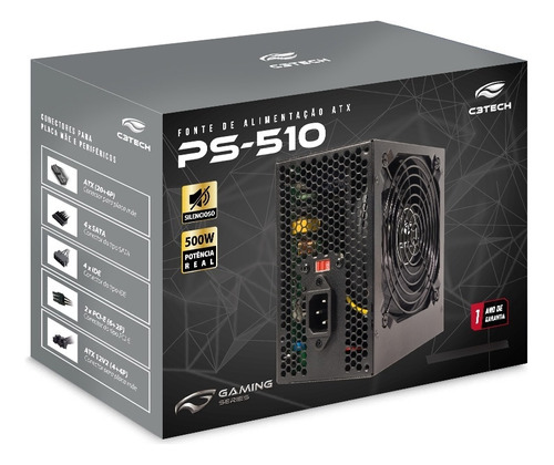 Fonte Atx 500w Ps-510bk C3 Tech Gaming