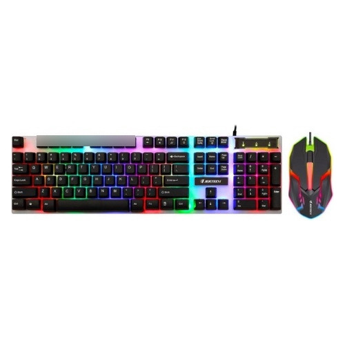 Teclado Multimedia Con Mouse Rgb Led Jertech Gamer