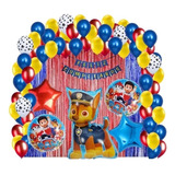 Kit De Decoracion Globos Metalicos Paw Patrol Chase 79 Pzs 