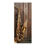 Adesivo Decorativo De Porta - Saxofone - 311mlpt