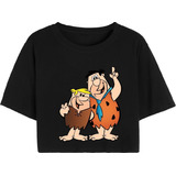 Cropped T Shirt Camiseta Casual Flinstones Fred Barney Pedra