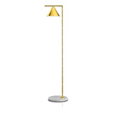 Lampara De Pie Led Base Marmol Diseño Moderno E27 Oro