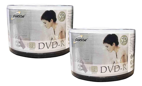 Dvd  R 8x 4.7gb Logo Cursor Pack 100 Discos 