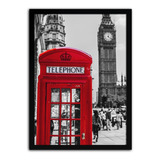 Quadro Decorativo Poster Cabine Telefonica Londres 32x23