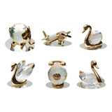 Variedad Figuras Decorativas Cristal Cortado Baño En Oro 6mo