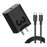 Cargador + Cable Usb C Carga Extra Rapida 220v Potencia 30w Color Negro