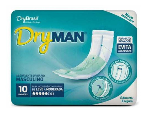 Absorvente Masculino - Dry Man -kit 10 Pct-c/10 Frete Grátis