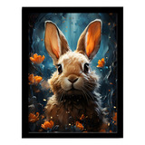 Quadro Decorativo Coelho Arte Poster Ai Emoldurado 33x43cm