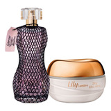 Combo O Boticário Glamour Secrets Black + Creme Lily Acetinado Lumière Kit Presente Feminino