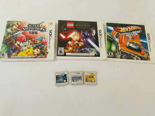 Lote 6 Cartuchos Nintendo 3ds , Zelda+mariokart+smash Etc