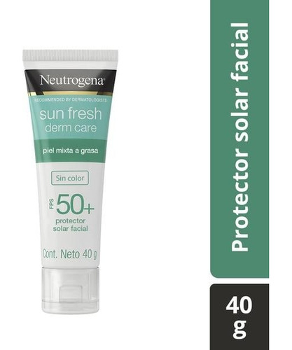 Neutrogena Derm Care Sun Fresh Protector Solar Facial Sin Color Fps50+ 40gr